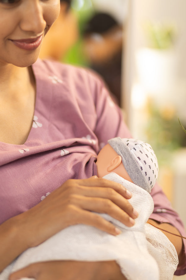Rouge Pink White Butterfly Handloom Maxi