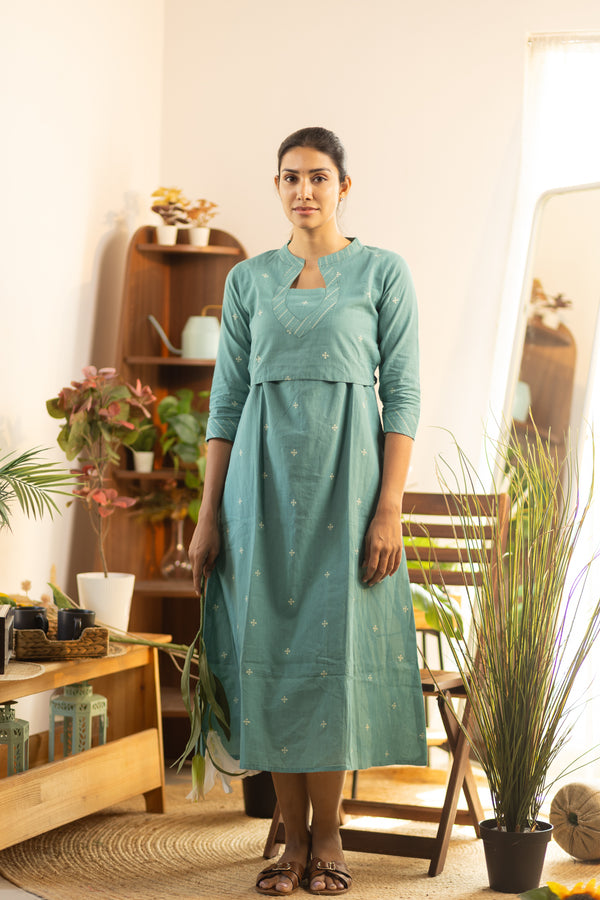 Pastel Blue Handloom Maxi