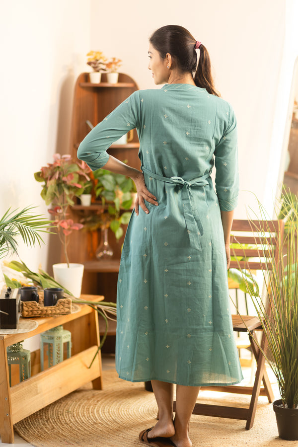 Pastel Blue Handloom Maxi