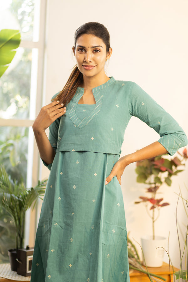 Pastel Blue Handloom Maxi