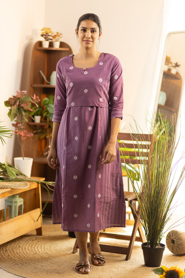 Light Mauve Handloom Maxi