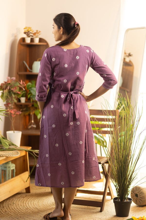 Light Mauve Handloom Maxi