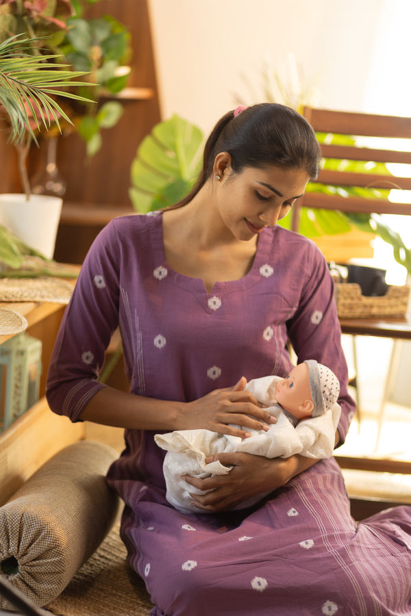 Light Mauve Handloom Maxi