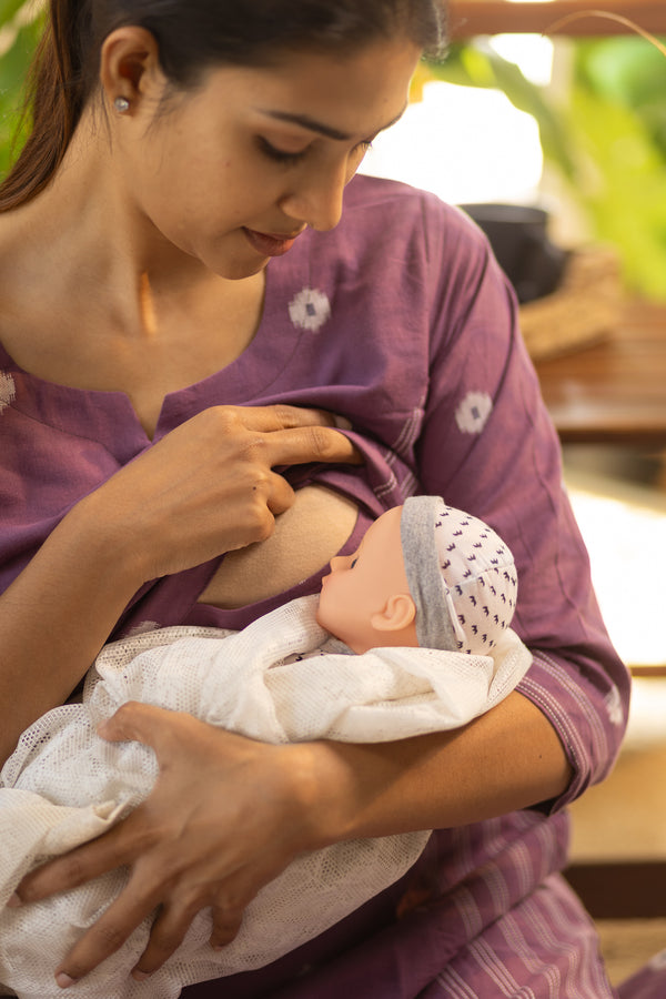 Light Mauve Handloom Maxi