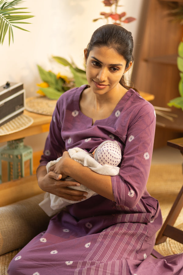 Light Mauve Handloom Maxi