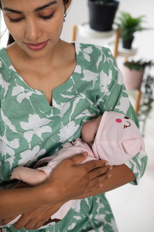 Pastel Green Floral Suit Set