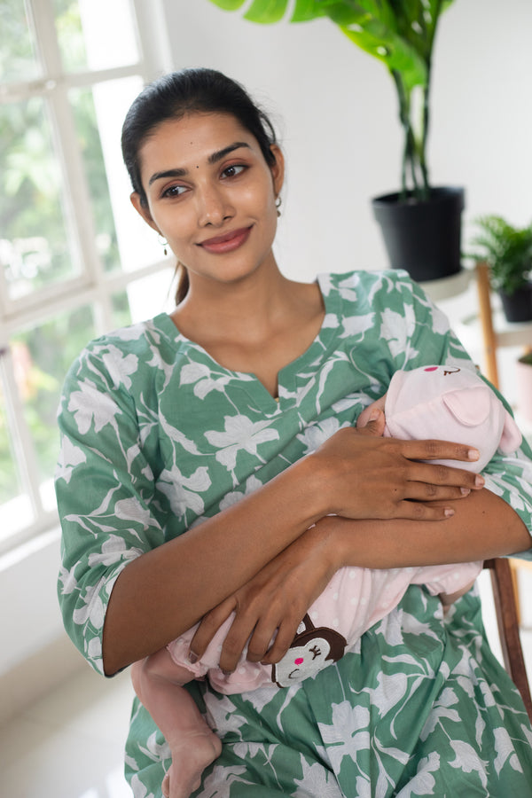 Pastel Green Floral Suit Set