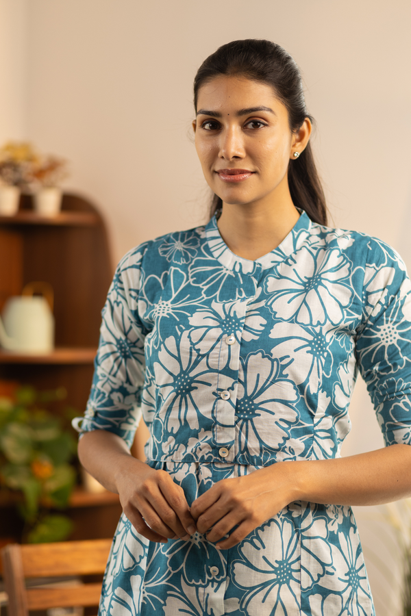 Blue Floral Feeding Co-ord Set