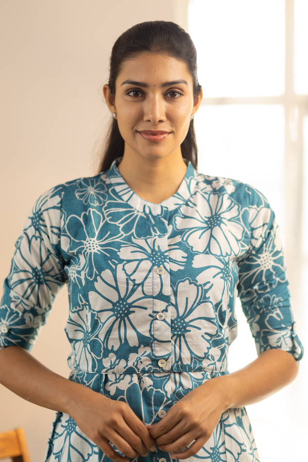 Blue Floral Feeding Co-ord Set