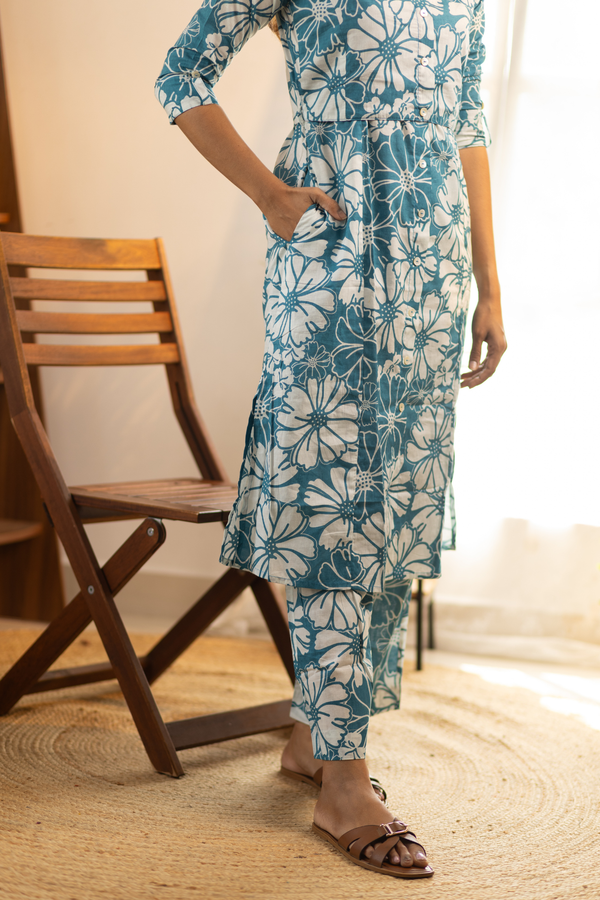 Blue Floral Feeding Co-ord Set