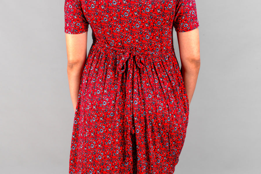 Red Floral Night & Lounge Gown