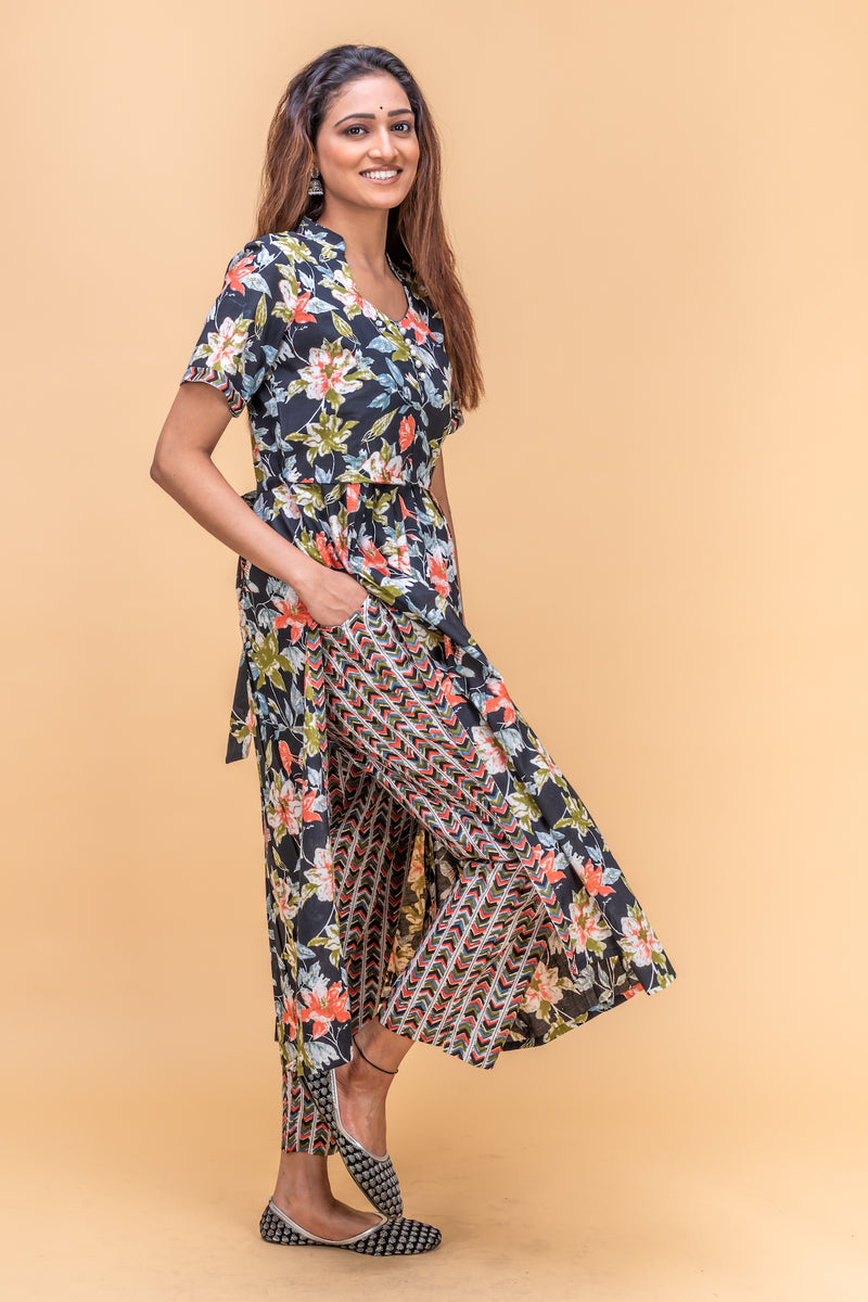 Black Multi-Color Suit Set – Meera Bharadwaj